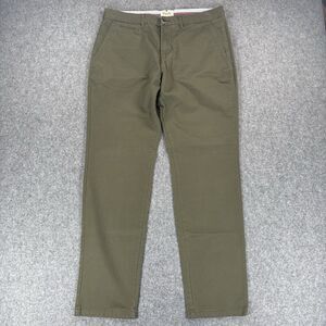Perk Feel Good Men's Slim Fit Stretch Chinos 35x32 Olive Green Cotton Blend